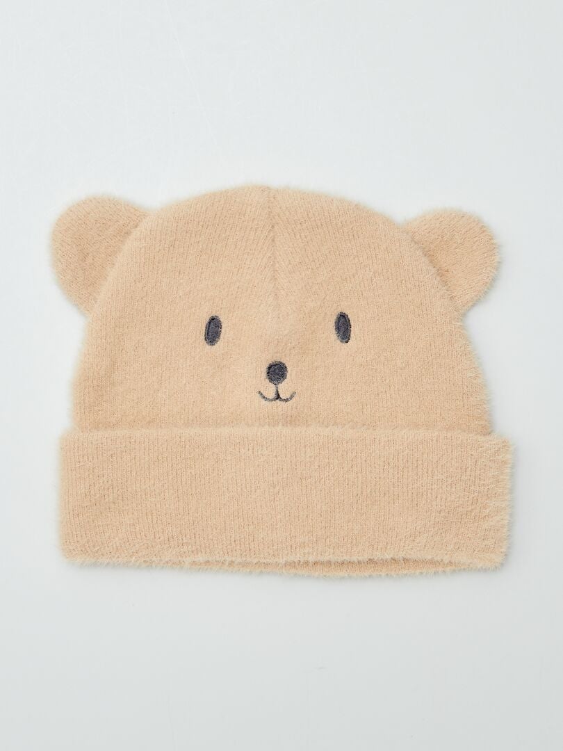 Bonnet doux 'ourson' Camel - Kiabi