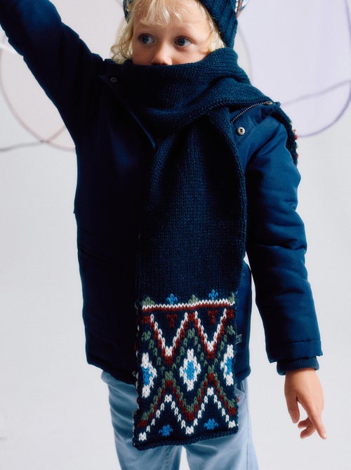 Bonnet + écharpe en maille avec jacquard - Kiabi