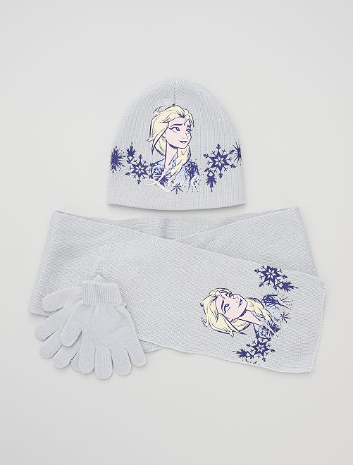 Bonnet + écharpe + gants 'Disney'                                         bleu clair 

