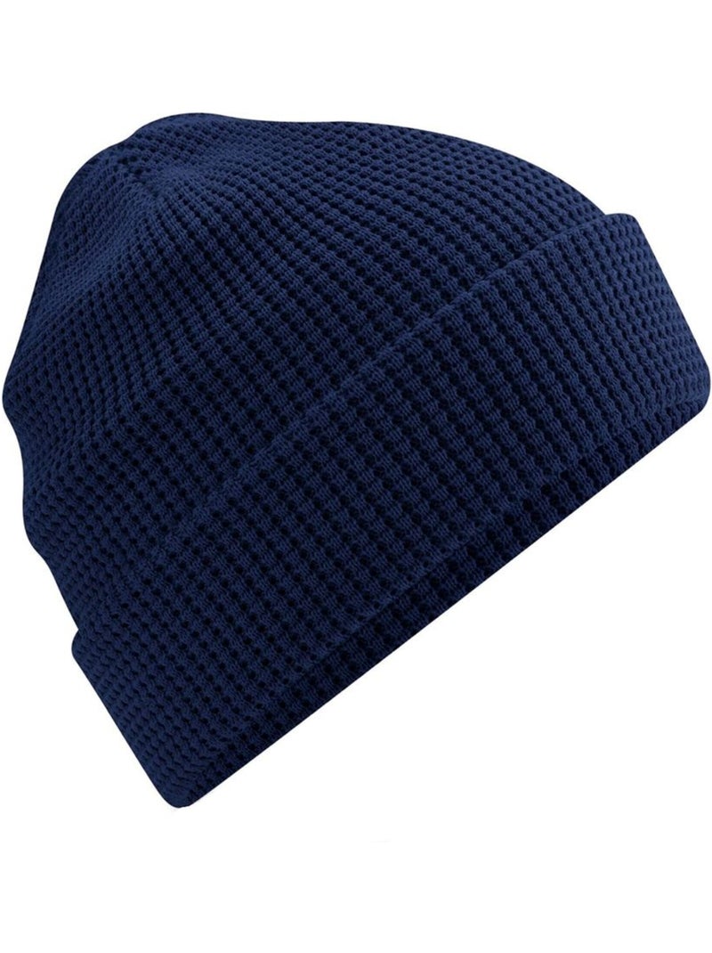 Bonnet en coton biologique gaufré - beechfield Bleu marine - Kiabi