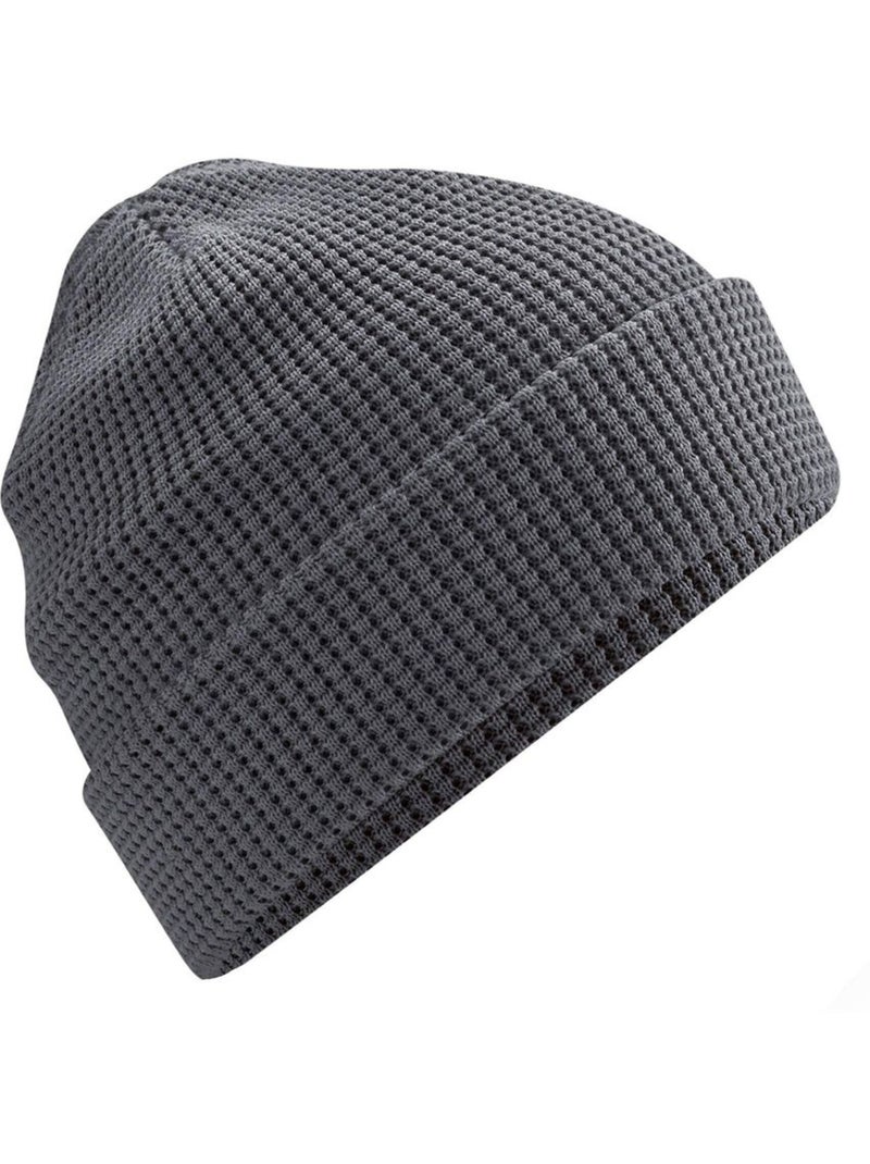 Bonnet en coton biologique gaufré - beechfield Gris foncé - Kiabi