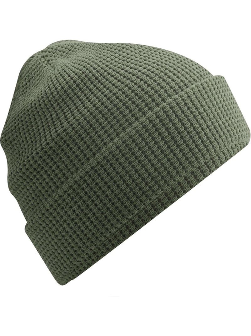 Bonnet en coton biologique gaufré - beechfield Vert kaki - Kiabi