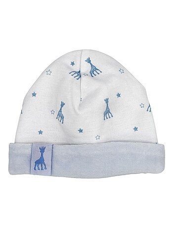 Bonnet en coton bleu Sophie la girafe (1-3 mois) - Kiabi