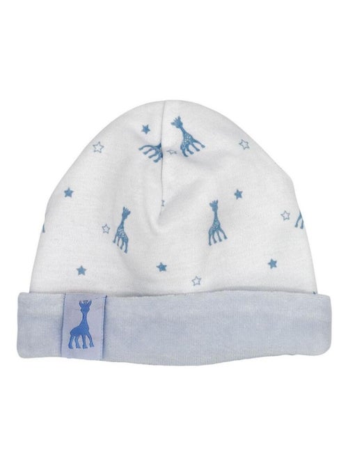Bonnet en coton bleu Sophie la girafe (1-3 mois) - Kiabi