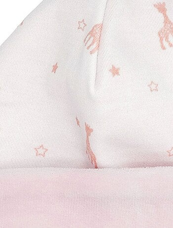 Bonnet En Coton Rose Sophie La Girafe (1-3 Mois)
