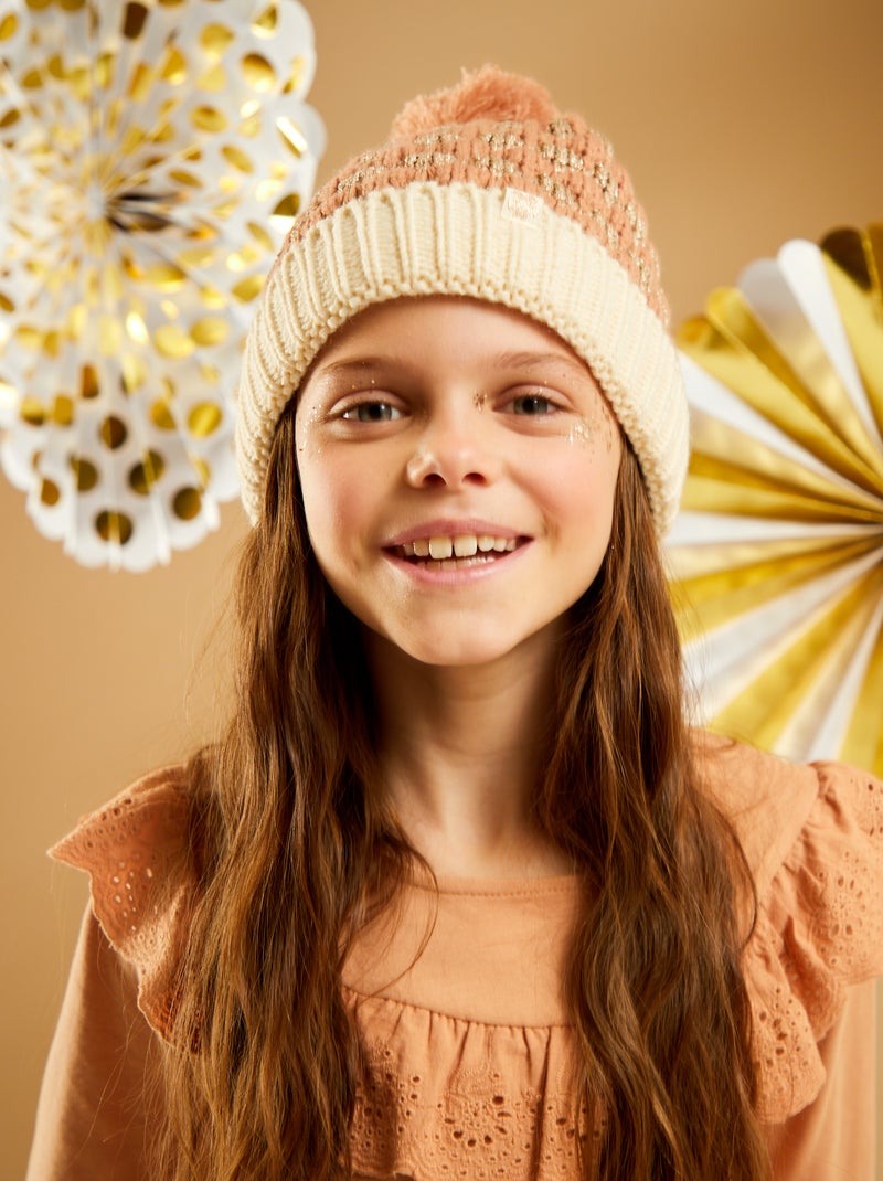 Bonnet en grosse maille Beige - Kiabi