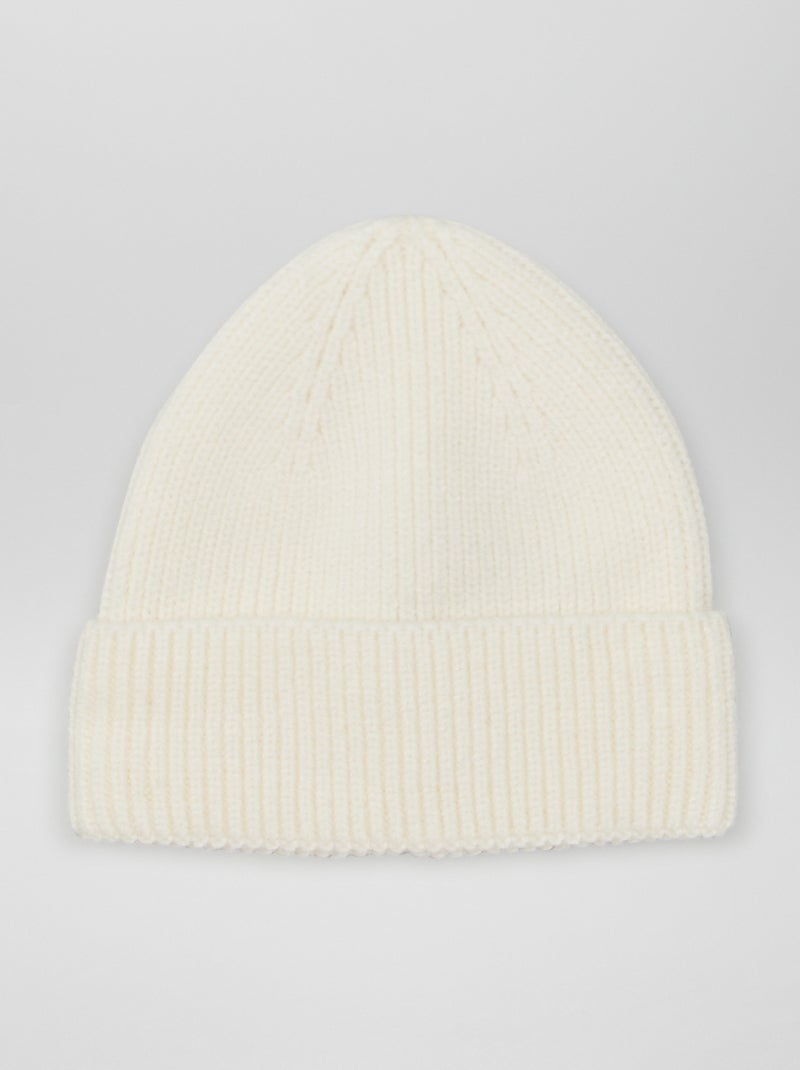 Bonnet en maille Blanc - Kiabi