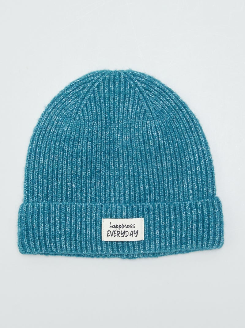 Bonnet en maille Bleu vert - Kiabi