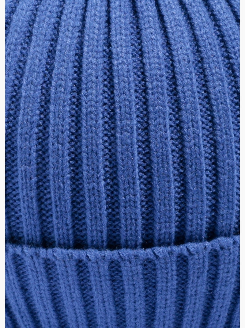 Bonnet en maille cotelée à revers - AFIBEL Bleu roi - Kiabi