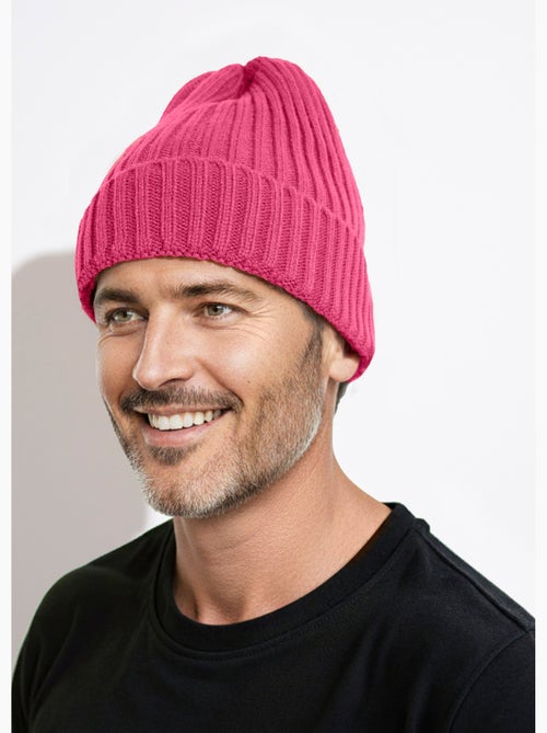 Bonnet en maille cotelée à revers - AFIBEL - Kiabi