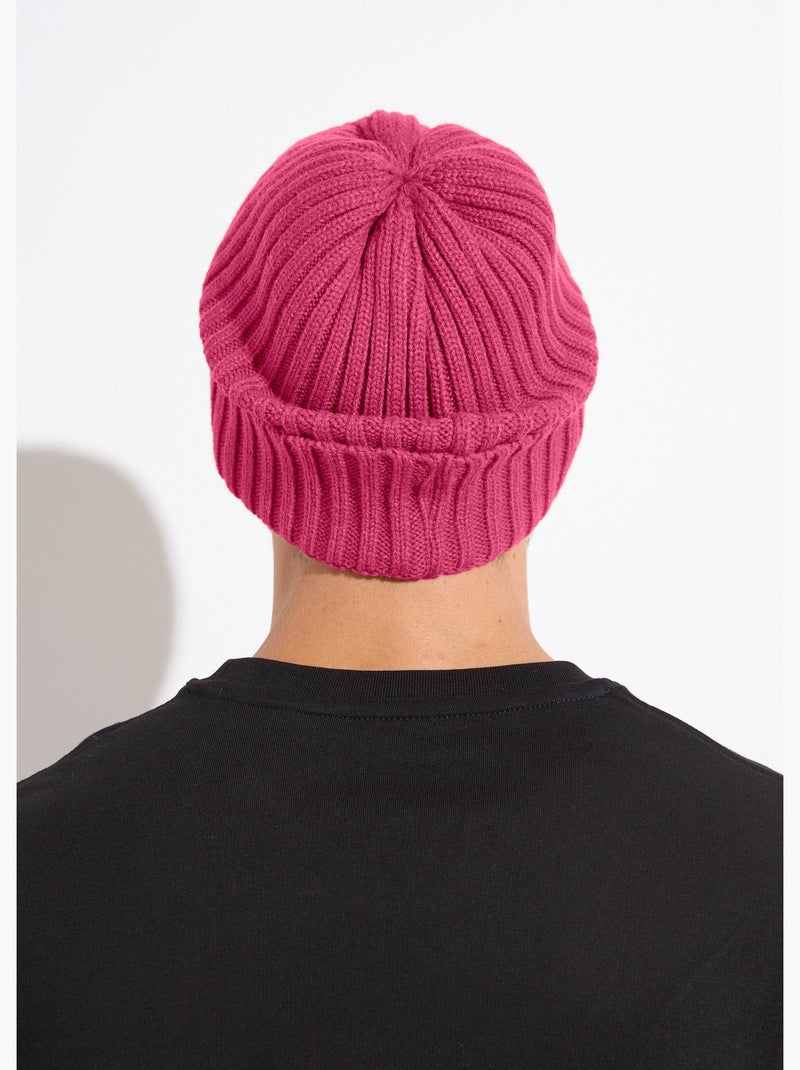 Bonnet en maille cotelée à revers - AFIBEL Corail - Kiabi