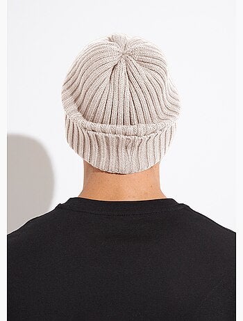 Bonnet en maille cotelée à revers - AFIBEL