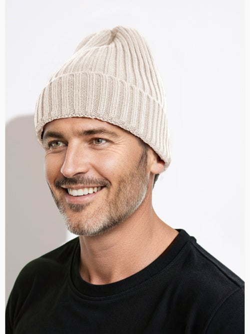 Bonnet en maille cotelée à revers - AFIBEL - Kiabi