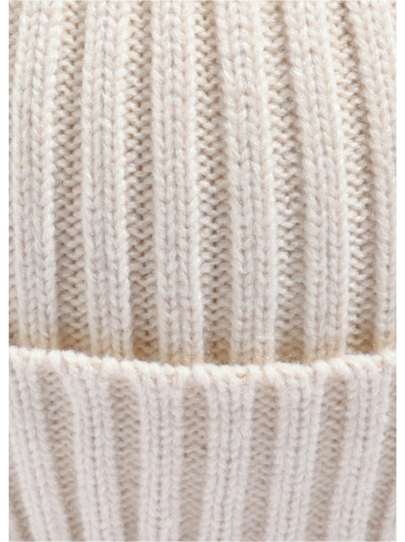 Bonnet en maille cotelée à revers - AFIBEL Ecru - Kiabi