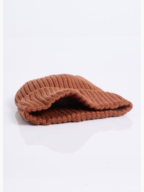 Bonnet en maille cotelée, à revers - AFIBEL - Kiabi