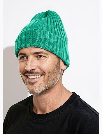 Bonnet en maille cotelée à revers - afibel