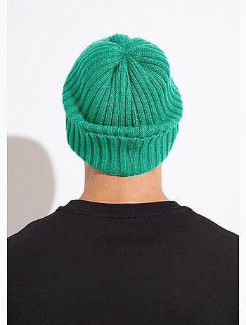Bonnet en maille cotelée à revers - afibel