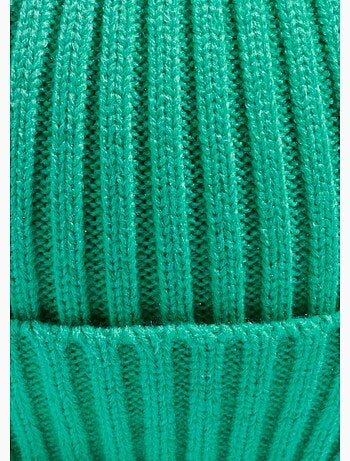 Bonnet en maille cotelée à revers - afibel