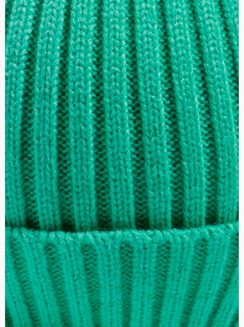 Bonnet en maille cotelée à revers - AFIBEL Vert - Kiabi