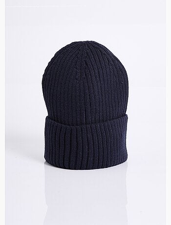 Bonnet en maille cotelée, à revers