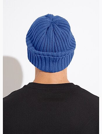 Bonnet en maille cotelée à revers