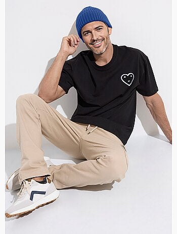 Bonnet en maille cotelée à revers