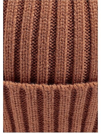 Bonnet en maille cotelée à revers