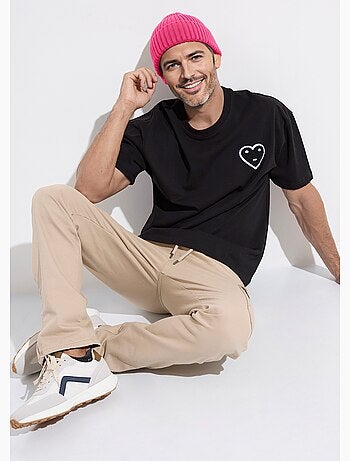 Bonnet en maille cotelée à revers