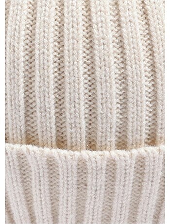 Bonnet en maille cotelée à revers