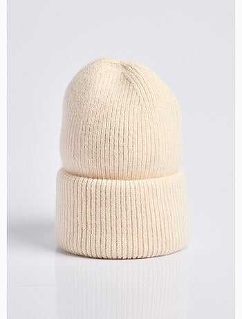 Bonnet en maille cotelée avec angora - AFIBEL
