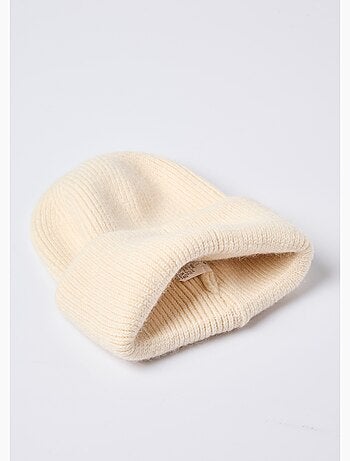 Bonnet en maille cotelée avec angora - AFIBEL