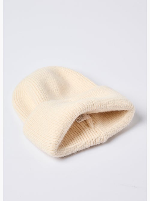 Bonnet en maille cotelée avec angora - AFIBEL - Kiabi