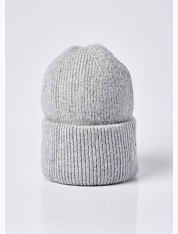 Bonnet en maille cotelée avec angora - AFIBEL