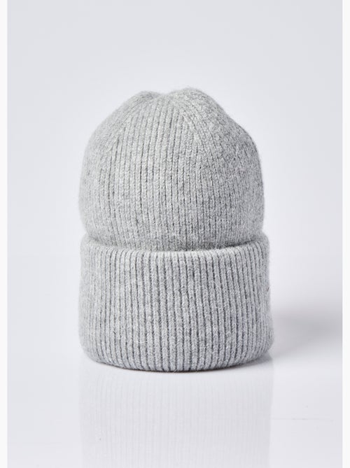 Bonnet en maille cotelée avec angora - AFIBEL - Kiabi