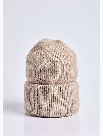 Bonnet en maille cotelée avec angora - AFIBEL