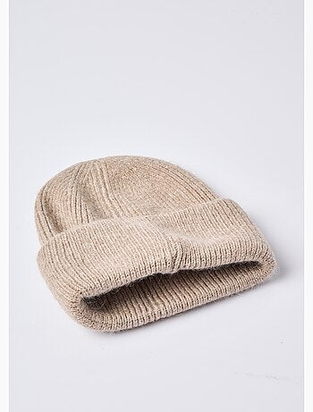 Bonnet en maille cotelée avec angora - AFIBEL