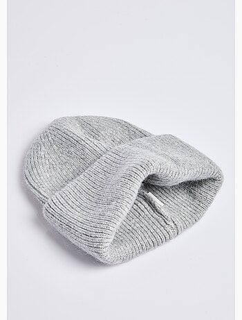 Bonnet en maille cotelée avec angora