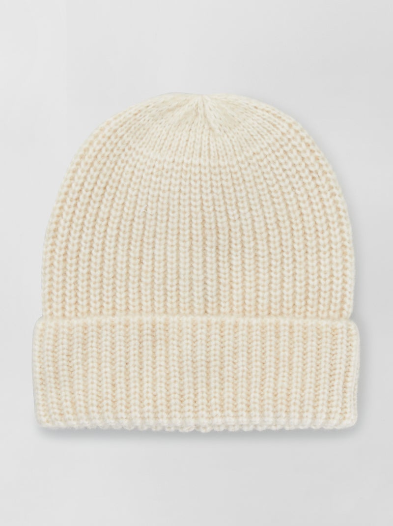 Bonnet en maille côtelée Beige - Kiabi