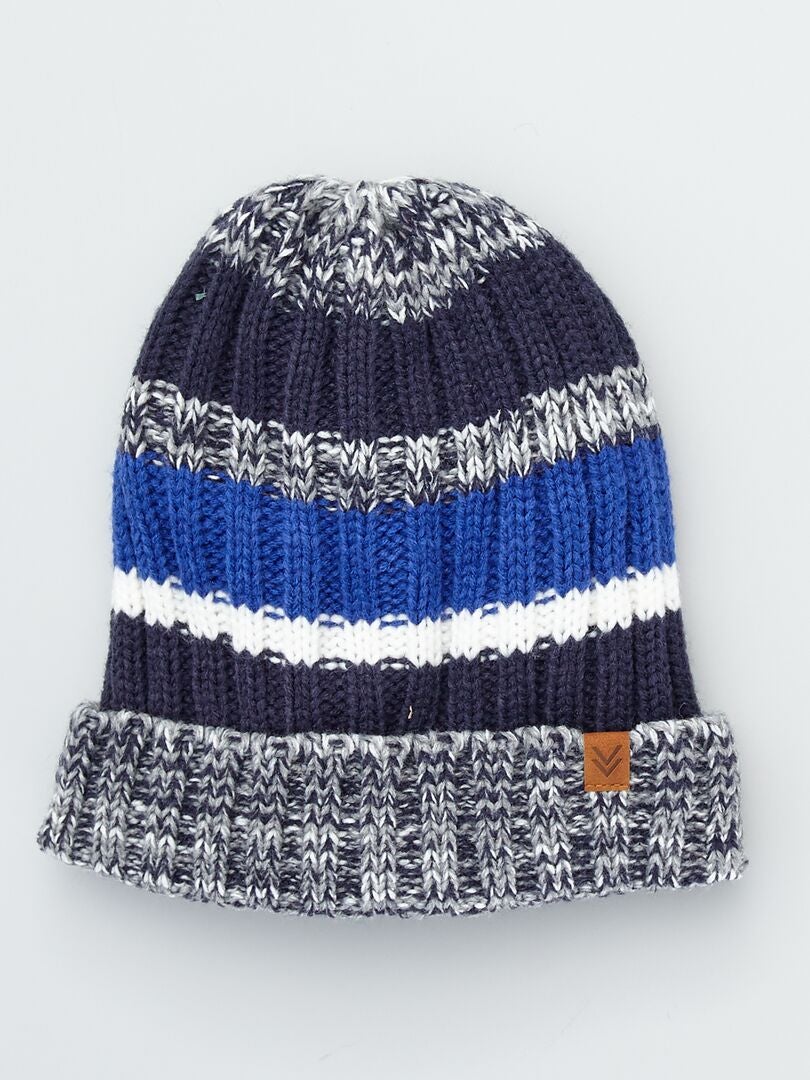 Bonnet Fille Vertbaudet En Maille Côtelée Avec Nœud Fantaisie - 64% Acrylique, 36% Polyester, Doux Et Girly