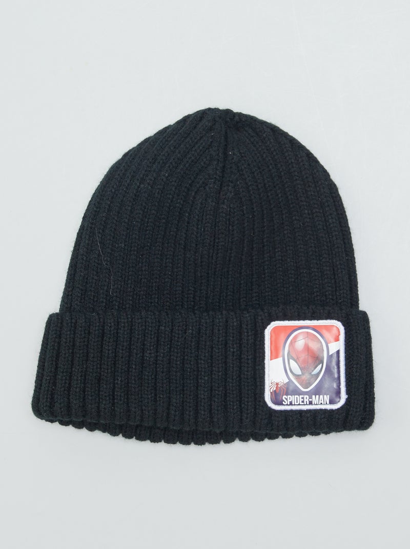 Bonnet en maille côtelée 'Spider-Man' Bleu - Kiabi