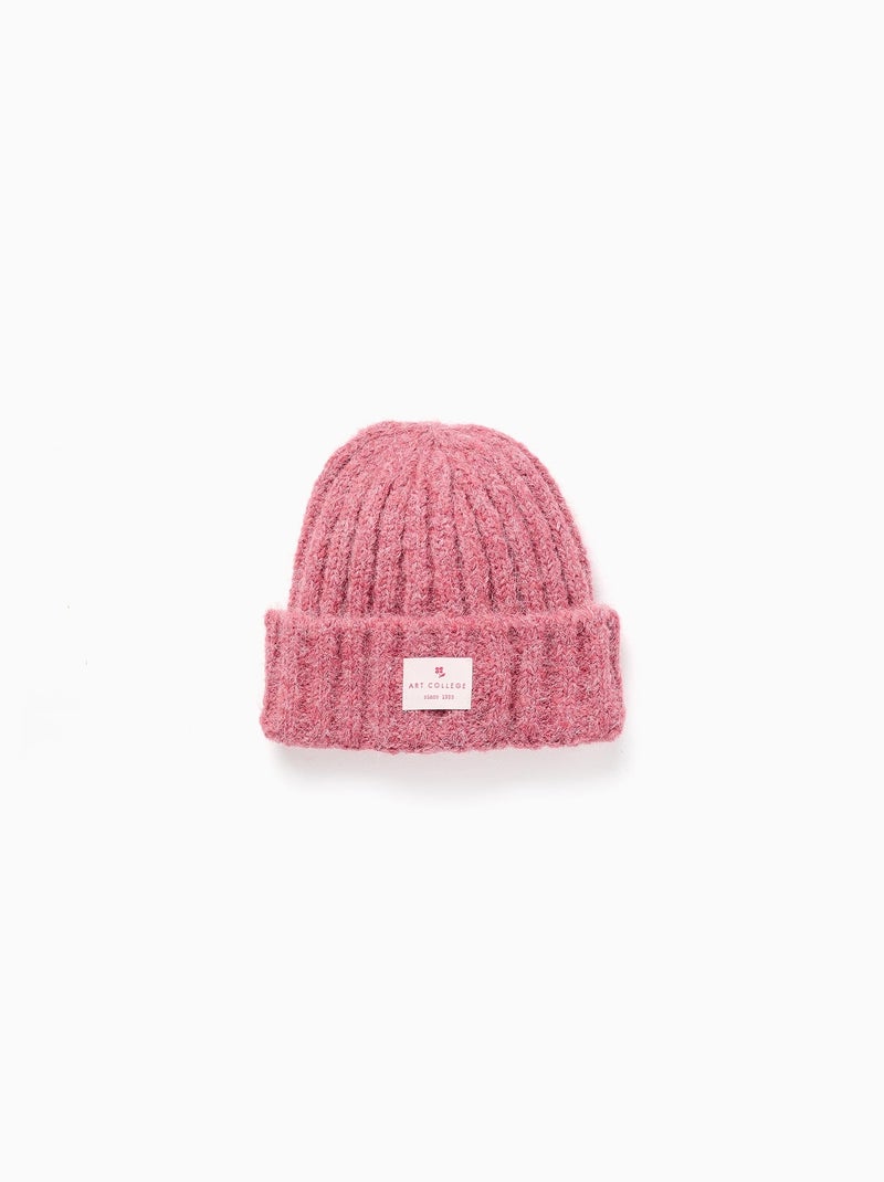 Bonnet en maille épaisse torsadée Rose foncé - Kiabi