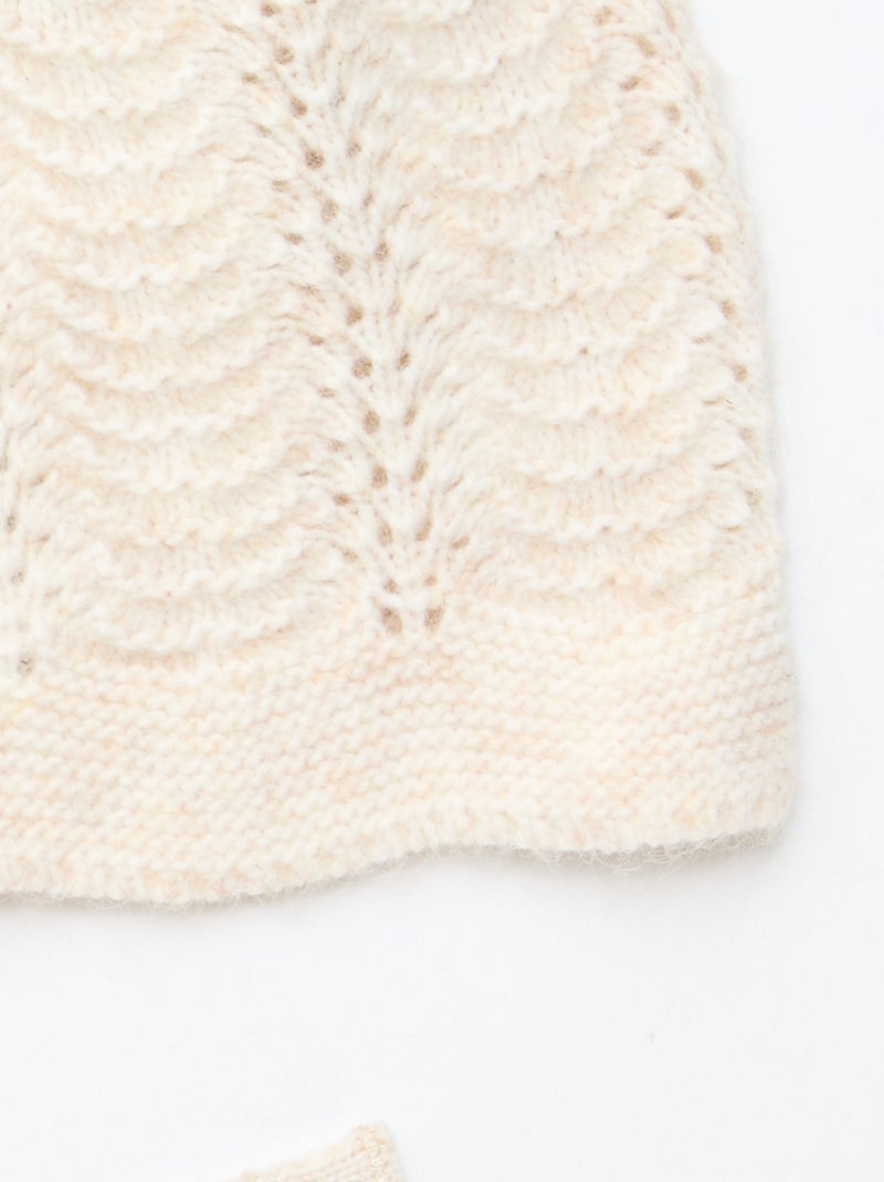 Bonnet en maille fantaisie Beige - Kiabi