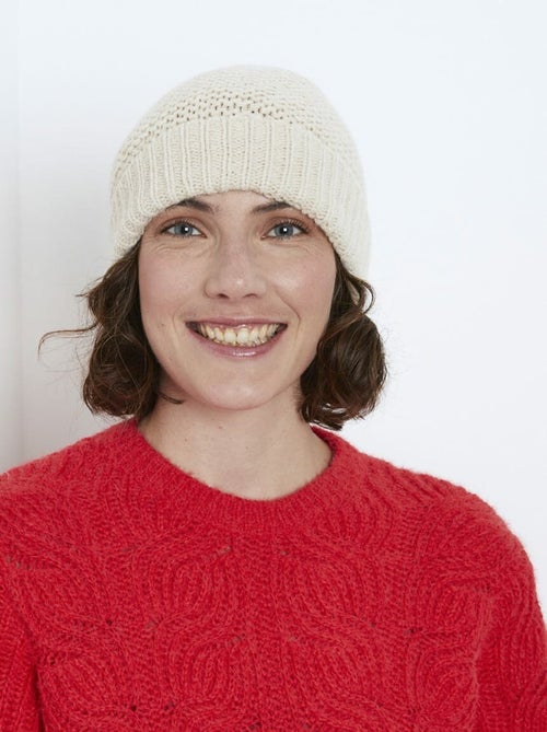 Bonnet en maille fantaisie - Kiabi