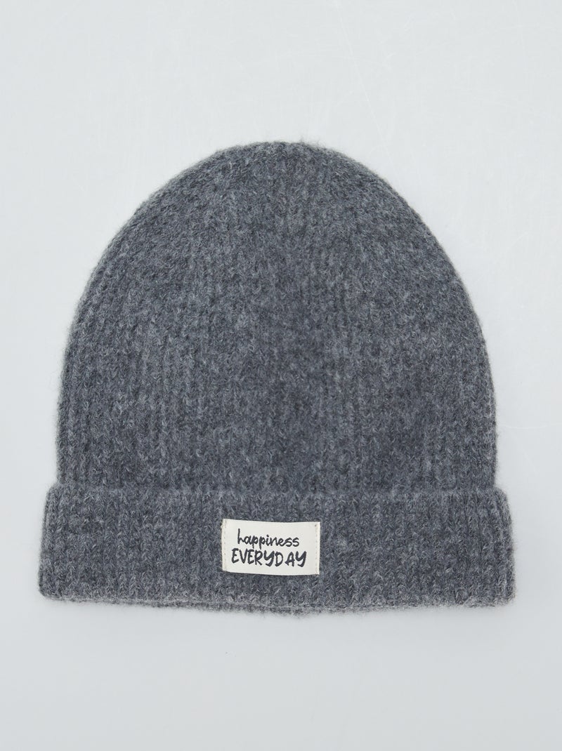 Bonnet en maille Gris - Kiabi