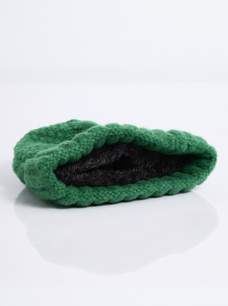 Bonnet en maille intérieur sherpa - afibel Vert - Kiabi