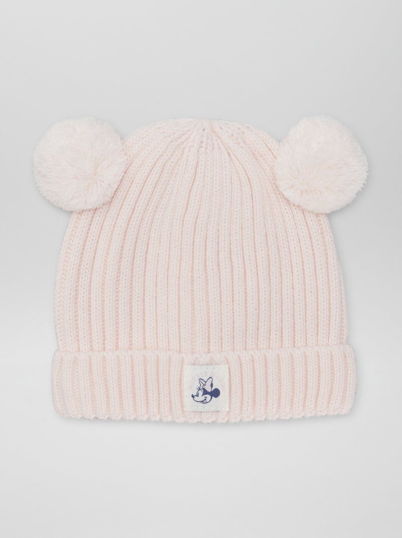 Bonnet en maille jersey 'Minnie' Rose poudré - Kiabi