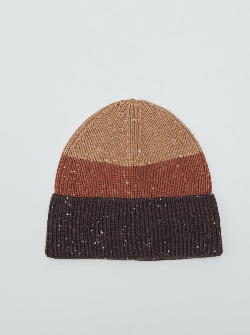 Bonnet en maille Marron - Kiabi