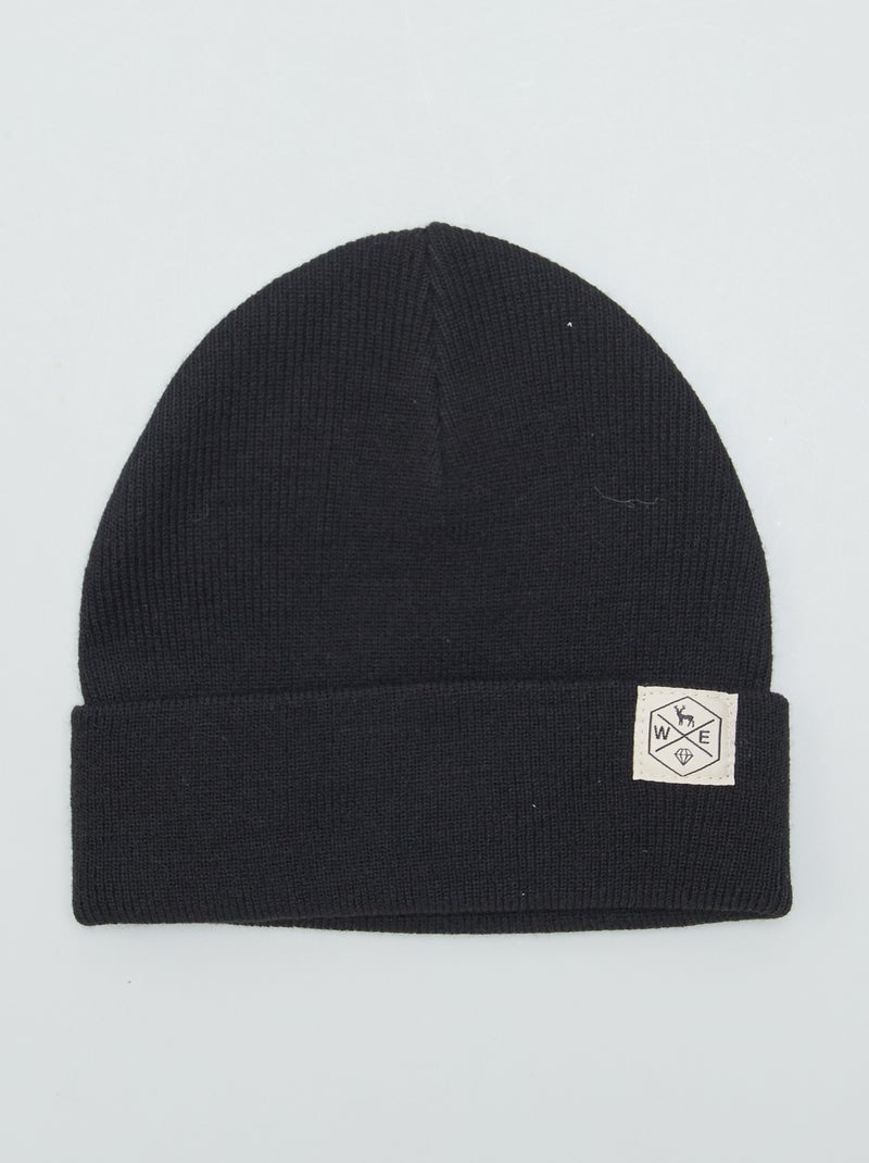 Bonnet en maille Noir - Kiabi