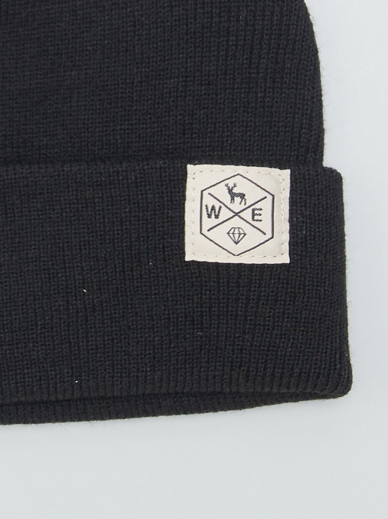 Bonnet en maille Noir - Kiabi