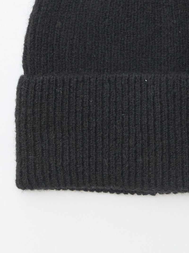 Bonnet en maille Noir - Kiabi